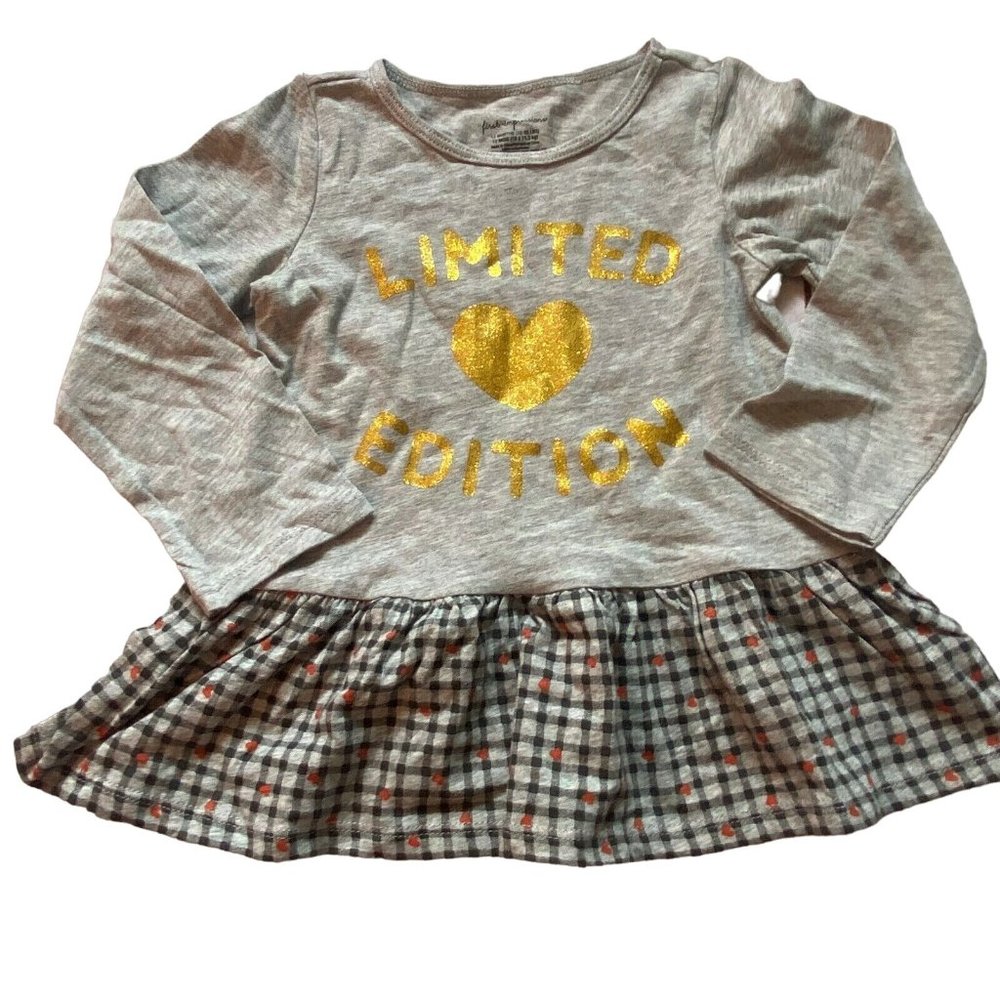 First Impressions Girls Long Sleeve Light Weight shirt-gray-size 24 months-NWT